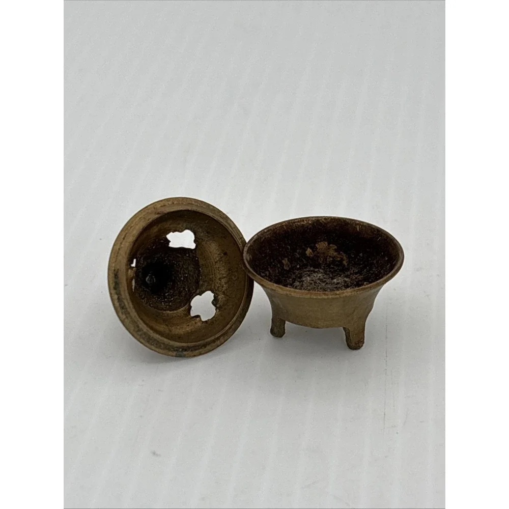 Vintage Incense Brass Temple Cone Burning Chimney w/ Feet